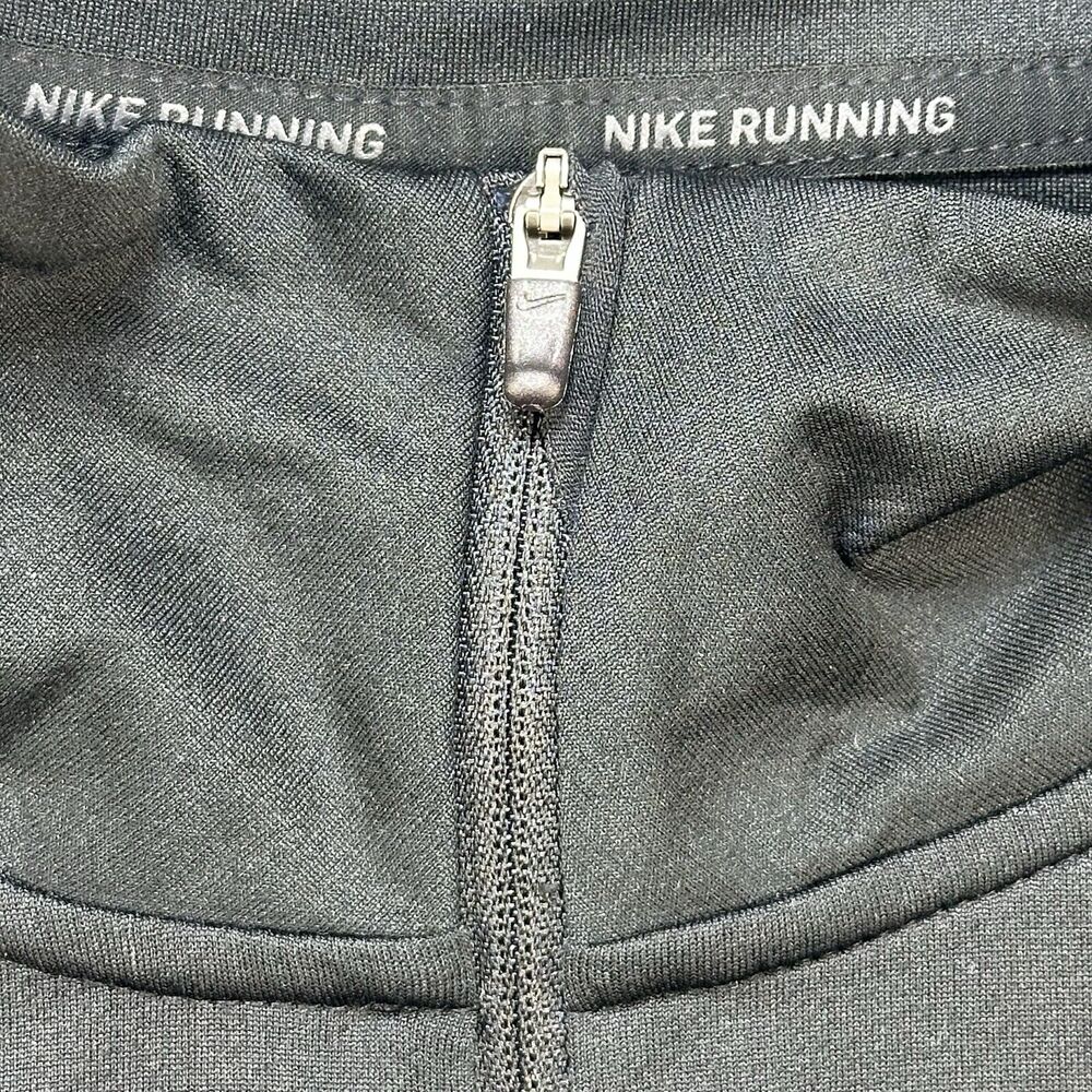 Nike Running Top Men Black Extra Large Long Sleeve Reflective Quarter Zip DriFit - Picture 4 of 14